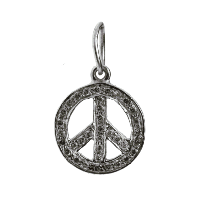 Peace Sign Charm Silver